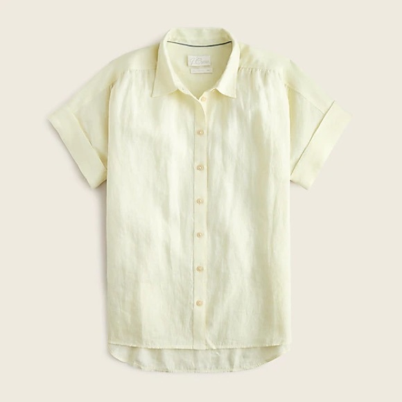 Jcrew NWT Medium Relaxed-fit short-sleeve Baird McNutt Irish linen shirt - Picture 1 of 10